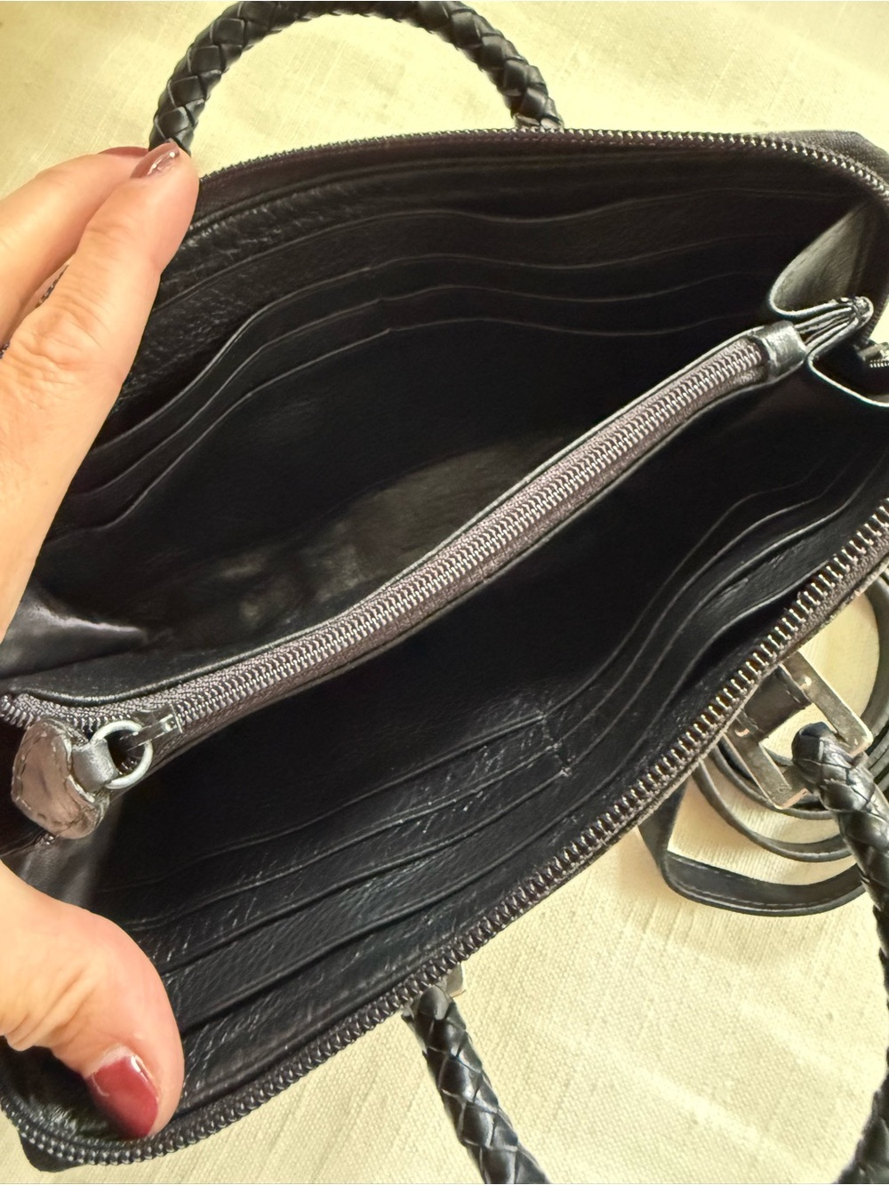 Vintage Brighton Black Croc-Embossed Leather clutch crossbody Removable strap - Picture 6 of 7
